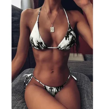 Hot Salg Sexet Bikini Kvinder Push Up Badedragt Tie-dye Udskrivning Badetøj Brazilian Bikini Sæt badetøj Sommeren Kvinder @CE