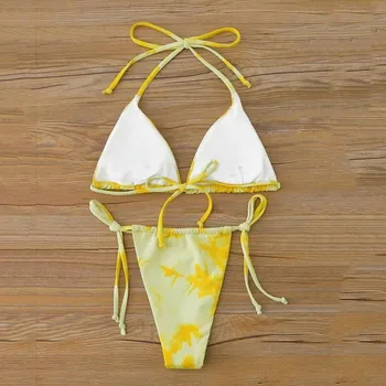 Hot Salg Sexet Bikini Kvinder Push Up Badedragt Tie-dye Udskrivning Badetøj Brazilian Bikini Sæt badetøj Sommeren Kvinder @CE
