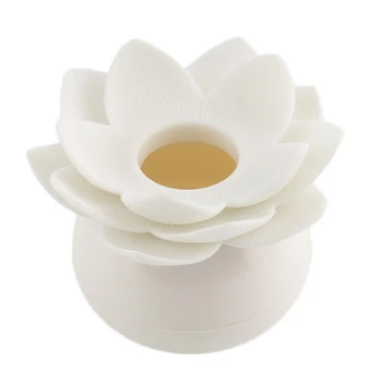 Hot Smarte Lotus Blomst vatpind Indehaveren Tandstikker Case (Hvid) med Pastoral Retro Træ, Drivtømmer lysestage Glas