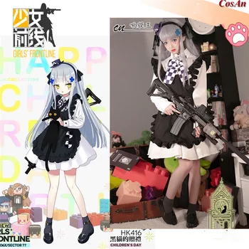 Hot Spil Piger Frontline HK416 Cosplay Kostume Mode Smuk Lilla Kamp Uniform Kvindelige Aktivitet Part Rolle Spiller Tøj