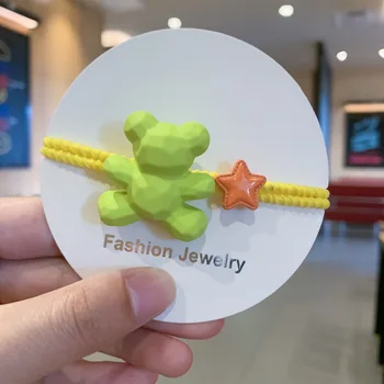 Hot Sælge Mode Nye Ankomst Fluorescerende Akryl Bærer Hårbånd Høj Elastisk Hår Reb Dejlige Koreanske Candy Farve Hår Ringe