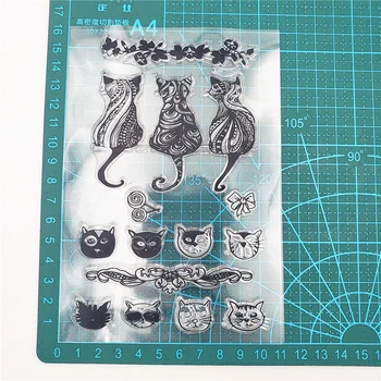 Hot sælger katte alfabet gennemsigtig klar stempel / silikone tætning roller stempel DIY scrapbook album / kort produktion