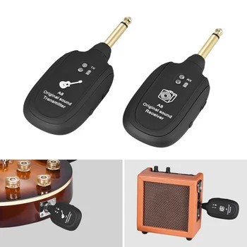 Hot UHF Wireless Guitar Transmitter Receiver System Genopladeligt Batteri, 50M Rækkevidde DO2