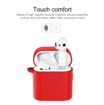 Hovedtelefon Silikone Cover Til Xiaomi Air2 Trådløse Bluetooth-Sag For Xiaomi Airdots 2 Headset Kasse Beskyttende Tilfældet Med Krog