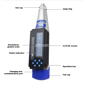 HT-225B Styrke måleinstrument Konkrete Test Hammer LCD-Rebound Hammer Resiliometer Integreret Digital Voice Hammer