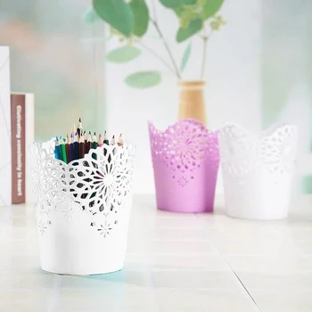 Hule Blomst Børste Opbevaring Pen, Pencil Pot Holder Container Bruser Arrangør Gave
