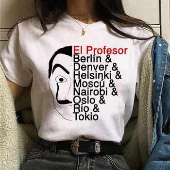 Huset Papir, T-Shirt Nye Penge Heist Kvinder, La Casa De Papel Tshirt Sjove Top Tee Mode Kvindelige T-shirts Tøj Camiseta