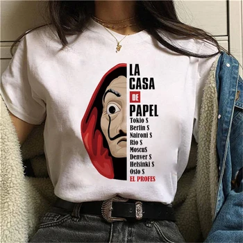 Huset Papir, T-Shirt Nye Penge Heist Kvinder, La Casa De Papel Tshirt Sjove Top Tee Mode Kvindelige T-shirts Tøj Camiseta