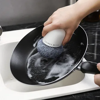 Husstand Fiber Køkken Opvask Børste Kort-håndteres Børste til At Fjerne oliepletter og Ikke Skade at Vaske hænder Pot Børste