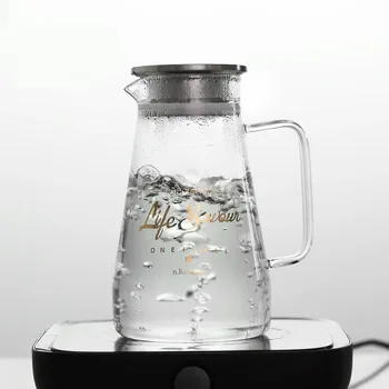 Husstand Koldt Vand Flaske Glas, Varme-resistente Høj Temperatur Cool White Open Water Cup Tie Pot eksplosionssikker Store