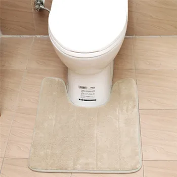 Husstand Langsom Rebound U-Formet Vand-Absorberende Måtter Badeværelse Toilet Måtter Køkken Måtter Toilet Gulvmåtter