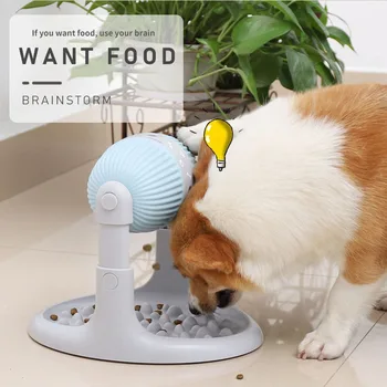 Hvalp Rullende Slow Food Toy Justerbar Højde Hund Kat Lækage Bold Puzzle-Platform Kvælning Pet Feeding Bowl Toy Pet Supplies