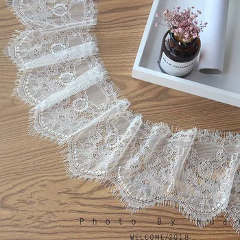 Hvid eyelash lace tilbehør Kjole, ærmer, syning forlænget dekorative stof bredde 15cm