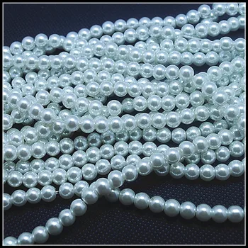 Hvidt Glas perler, Glas pearl perler, tilbehør, smykker resultaterne runde form, størrelse 4mm 6mm 8mm 10mm 12mm