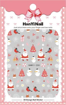 HY242-272 Nye Ankomst Selvklæbende Søm Kunst Sticker Negle Wrap Mærkat Tips Vinter Jul Tiger Dyr Fleurs Manicura klistermærker