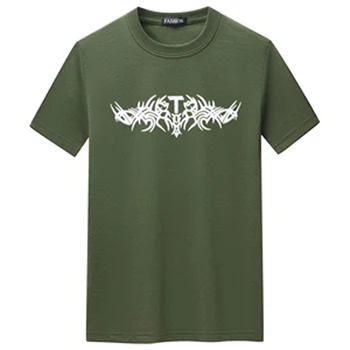Hzirip Oversized T-Shirt 2021 Nye Sommer Mænds kortærmet T-shirt Tendens Print Løs CVC60% Bomuld Tøj til Mænd Tøj