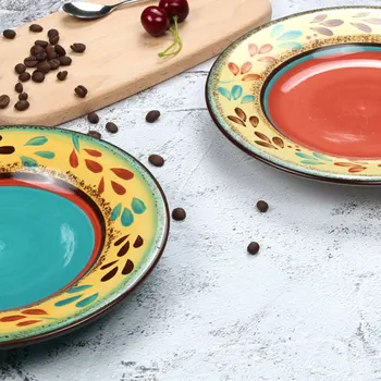 Hånd-malet kreative keramisk bordservice net rød plade måltid plade Europæiske dekorative hængende hjem plade plade