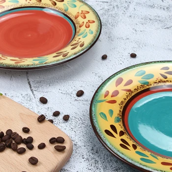 Hånd-malet kreative keramisk bordservice net rød plade måltid plade Europæiske dekorative hængende hjem plade plade
