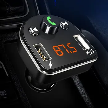 Håndfri bilsæt med Trådløs FM-Sender LCD-MP3-Afspiller Dobbelt USB-AUX-Telefon Oplader Til IPhone Bil Afspiller