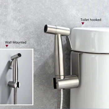 Håndholdt Toilet bidet sprayer set Kit Rustfrit Stål Hånd Bidet vandhane til Badeværelse sprøjte brusehoved selvrensende Ingen Punch