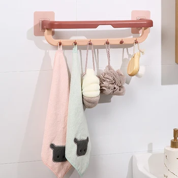 Håndklædeholder Håndklæde Rack Badeværelse Håndklæde Rack Holder Bøjle grå hvid ABS+acryl lim Væggen Hænger et Håndklæde Bar Opbevaring Hylde