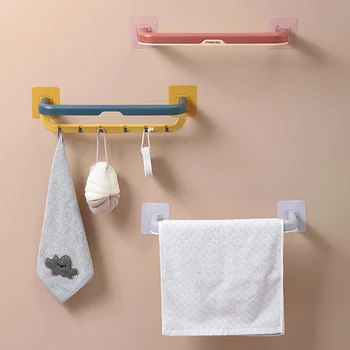 Håndklædeholder Håndklæde Rack Badeværelse Håndklæde Rack Holder Bøjle grå hvid ABS+acryl lim Væggen Hænger et Håndklæde Bar Opbevaring Hylde
