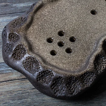 Håndlavet grove keramik te skuffe tør pladen af Japansk te-vand, te-bordet af archaize keramik tallerken leje pot