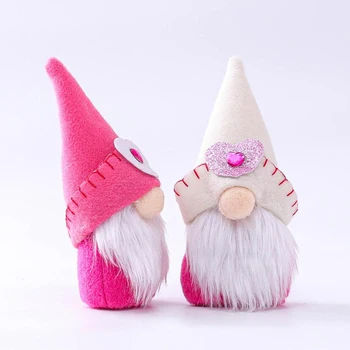 Håndlavet svensk Santa Gnome Plys Legetøj Valentine 's Day Hængende Indretning Tabel Ferie Ornament Valentine' s Day Gave