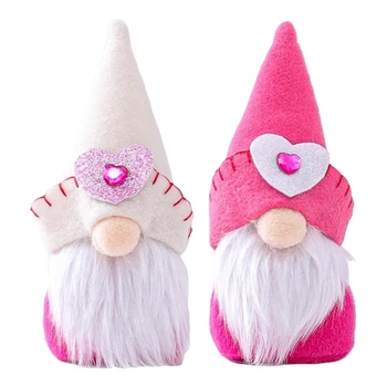 Håndlavet svensk Santa Gnome Plys Legetøj Valentine 's Day Hængende Indretning Tabel Ferie Ornament Valentine' s Day Gave