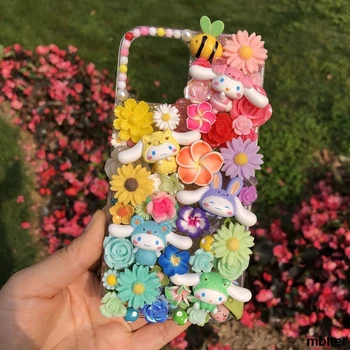 Håndlavet taske Til iPhone 11/12 pro max antal DIY telefon shell 3D Farverige blomster XS ANTAL XR Cremet Tilpasset Dække 12 mini pige gave