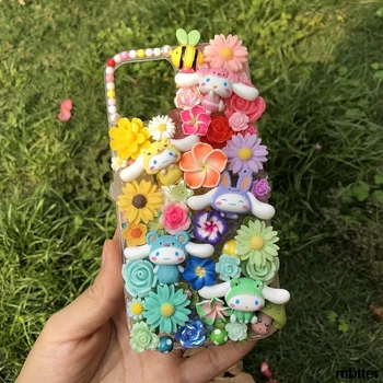 Håndlavet taske Til iPhone 11/12 pro max antal DIY telefon shell 3D Farverige blomster XS ANTAL XR Cremet Tilpasset Dække 12 mini pige gave