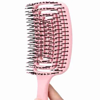 Hår Hovedbund Massage Kam Hårbørste Børste Nylon Kvinder Til Salon Hair Detangle Våd Af Curly Frisør Børste M6W3