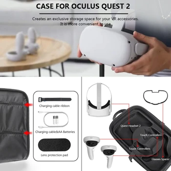 Hårdt EVA Etui Taske Beskyttende Dække opbevaringspose Max bæretaske til Oculus Quest 2 VR Glas og Tilbehør