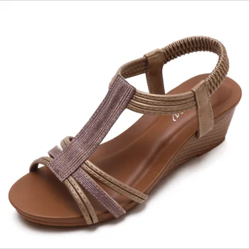 Hældning Hæl Sandaler Kvinder er Sommer 2021 Nye Casual og Alsidig Mode Romerske Tykke såler sandkage med Tynde Sandaler