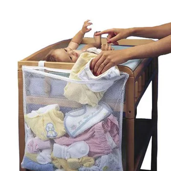 Hængende Opbevaring Kurv Net Organizer Taske Gennemsigtighed Grid Taske til Baby Legetøj Beskidt Tøj med Hjem Organizer