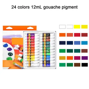 Høj Kvalitet 24 Farver Bærbare Rejse Solid Pigment Akvarel Maling Sæt Med Akvarel Pen, Pensel For At Male Kunst Forsyninger