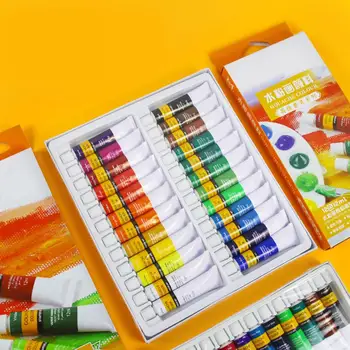 Høj Kvalitet 24 Farver Bærbare Rejse Solid Pigment Akvarel Maling Sæt Med Akvarel Pen, Pensel For At Male Kunst Forsyninger