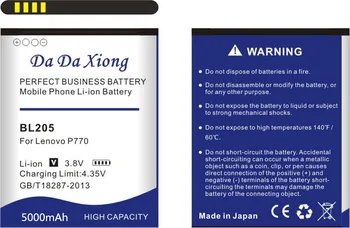 Høj kvalitet 5000mAh BL205 Batteri til Lenovo P770 telefonens batteri