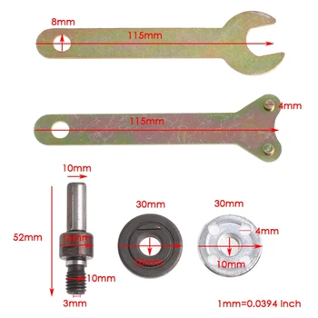 Høj Kvalitet 87mm Lang Dorn Adapter Flange Skruenøgle Kit Disc Holder med en Indvendig Diameter på 10 mm til Vinkelsliber