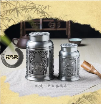 Høj Kvalitet i Kinesisk Stil Metal, Tin legering Kaffe/Te Slik Tin opbevaringsboks Med Låg Te Beholder Til Hjem Decroation CYG10