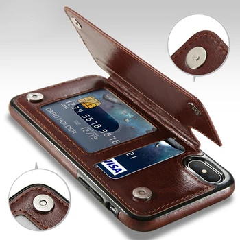 Høj Kvalitet Læder taske-Kort Slots Til iPhone SE 6S 7 8 Plus XR XS 11 Pro Max antal Wallet taske Til Samsung A50 A70 A51 A71 S20 Plus