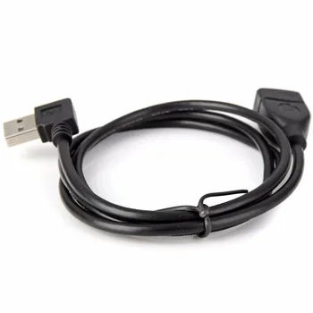 Høj Kvalitet Reversible Design 100cm/1m USB 2.0 Venstre & Højre Vinklet 90 Grader Mandlige og Kvindelige forlængerkabel