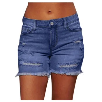 Høj Talje Crimpning Kvinder Short Jeans Mode Sexet Rippet Denim Shorts Nye Casual Push Up Vintage Denim Shorts Streetwear#Q