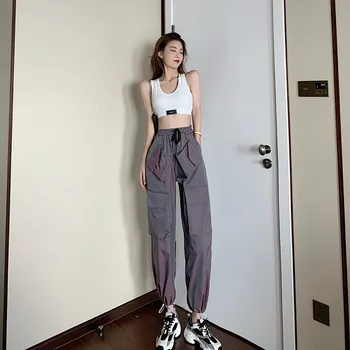 Høj Talje Jeans Koreanske Kvinder Harem Bukser, Casual Løs Plus Size High Street Bukser Pantalon Femme Joggere Kvinder Cargo Bukser