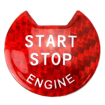 Højglans Rød Ægte Carbon Fiber er har Keyless drive-Motor Start/Stop Tryk på Start-Knappen Cover Kompatibel til Nissan og Infiniti