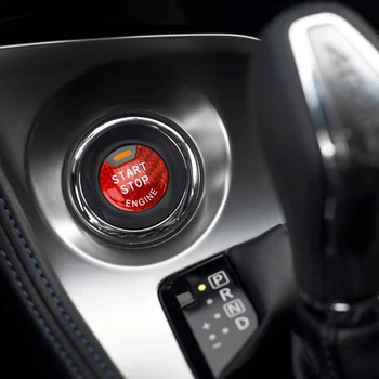 Højglans Rød Ægte Carbon Fiber er har Keyless drive-Motor Start/Stop Tryk på Start-Knappen Cover Kompatibel til Nissan og Infiniti