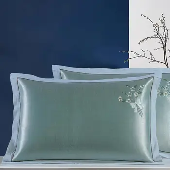 Ice Silke Fremragende Åndbar Dekorativ Pillow Cover Praktiske pudebetræk Blomst Mønster til Soveværelse