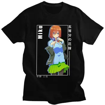 Indbegrebet af Kvintoler V1 Gå Toubun Ingen Hanayome T-Shirt Mænd Korte Ærmer Bomuld T-shirt Manga Tshirt Nino Nakano Tee