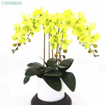 INDIGO - Engros 100Pcs Phalaenopsis Orkide Rigtige Touch-Blomst Kunstig Blomst Blomst Orkidé Blomster Interiør Trim