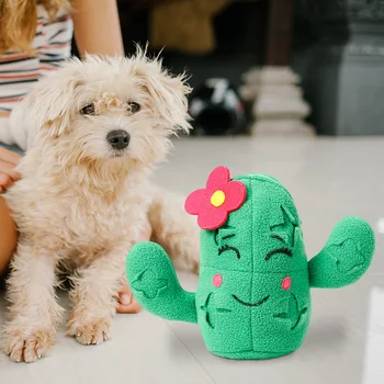 Interative Hund Kaktus Bløde Dukke Uddannelse Lyd Smide Resistente Bid Pet Produkter til Hvalp at Tygge Squeaker Pibende Molar Toy